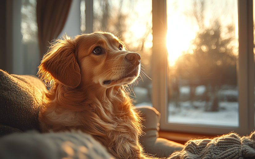 Anxious golden retriever