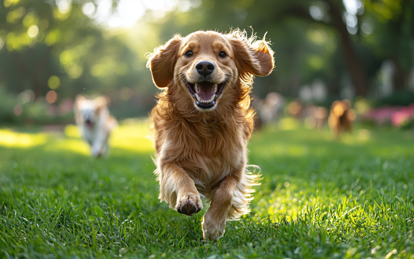 dog running in the park