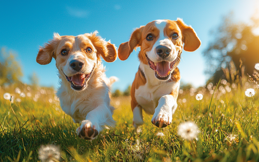 TWO DOGS ENJOYING A PLAYDATE