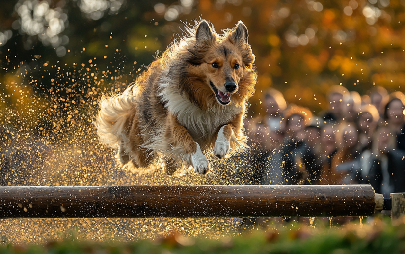 A dog in sports competition