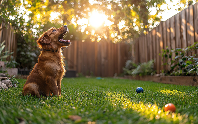 A dog barking outside