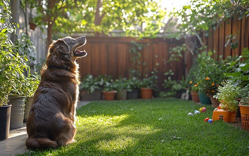 A dog barking