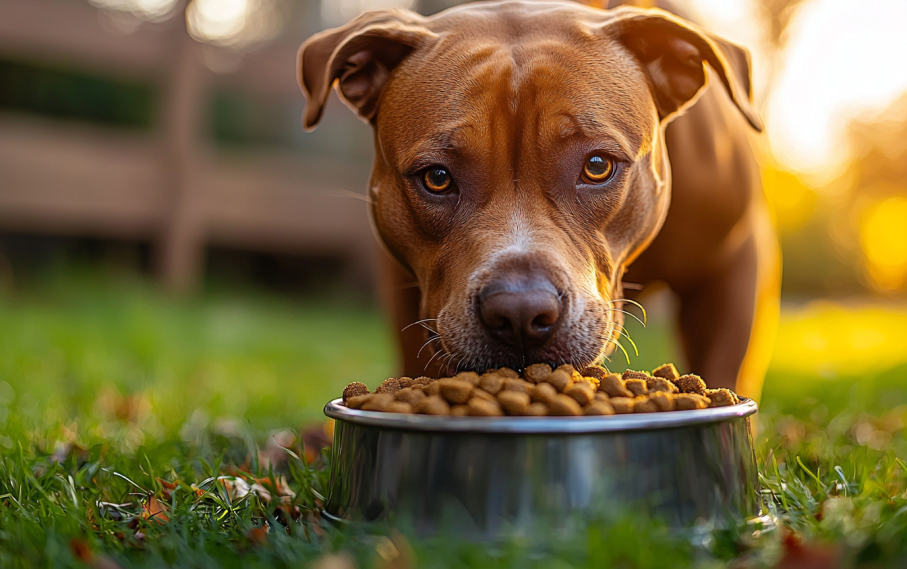 DOG EATING DRY FOOD