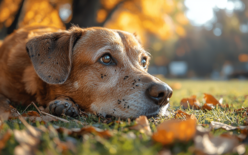 dog with fleas