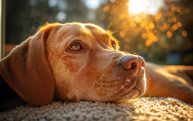 a dog with skin allergy