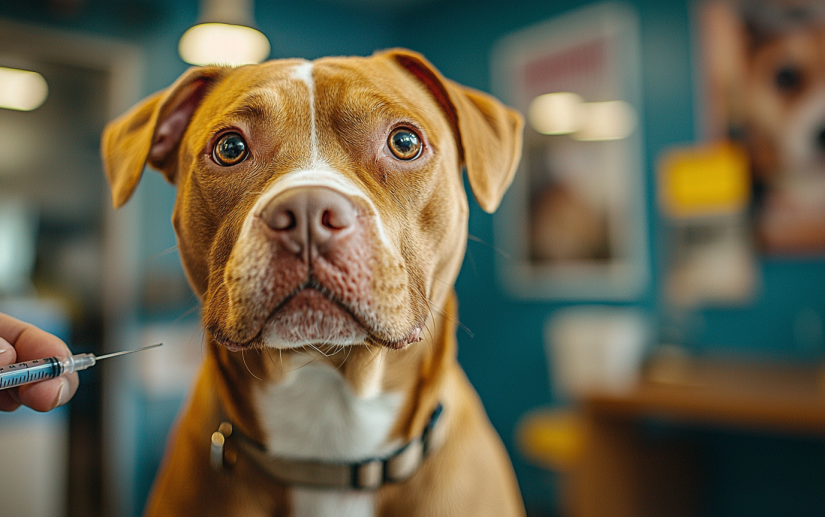 veterinary vaccinating a dog