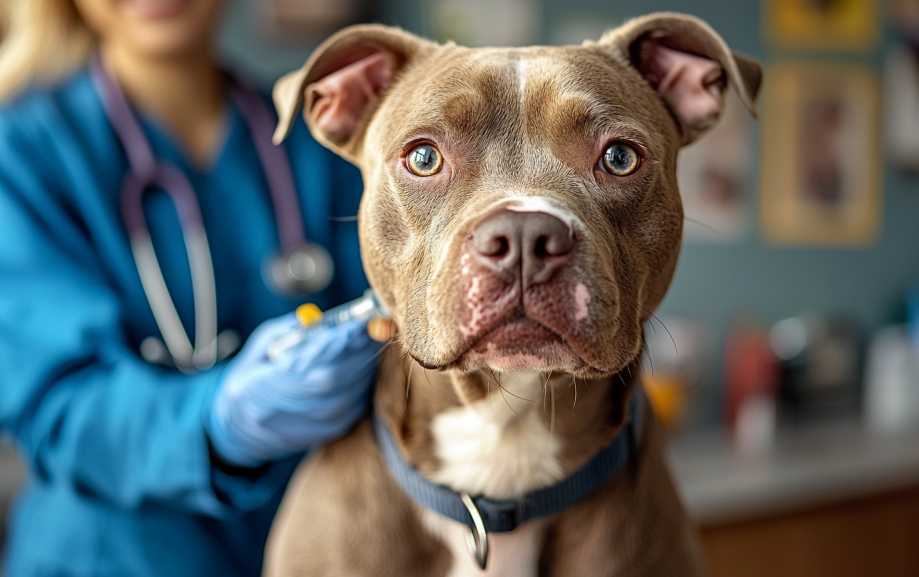 DOG GETTING VACCINATED