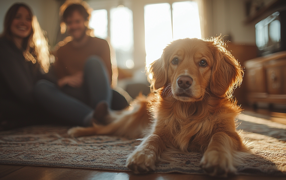 COUPLE WITH THEIR FIRST DOG