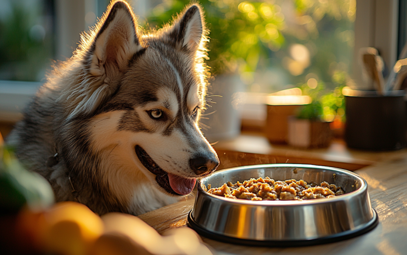 Dog eating Grain-free food