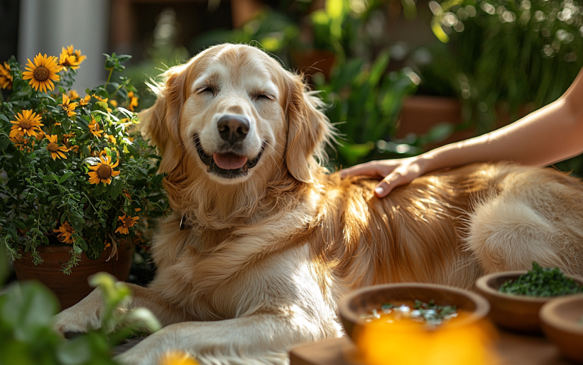 a relieved dog