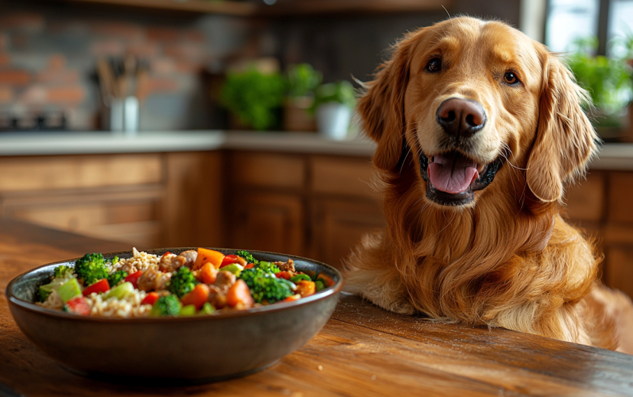 dog eating homemade food