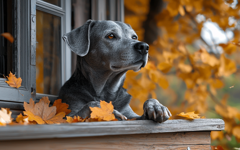 A DOG WITH HEARTWORM