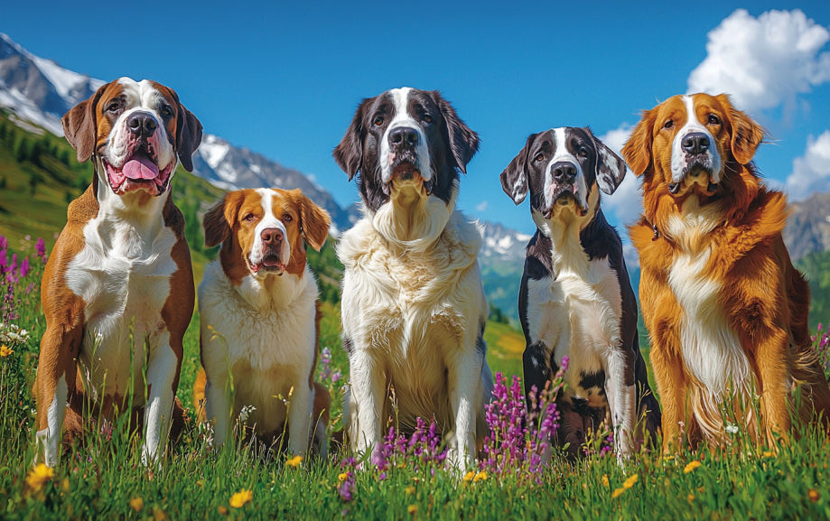 large dogs playing outside