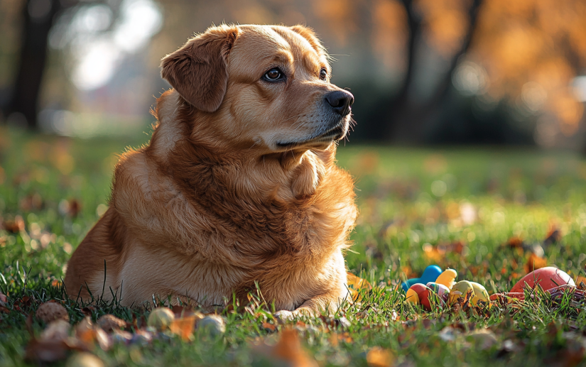 overweight and fat dog