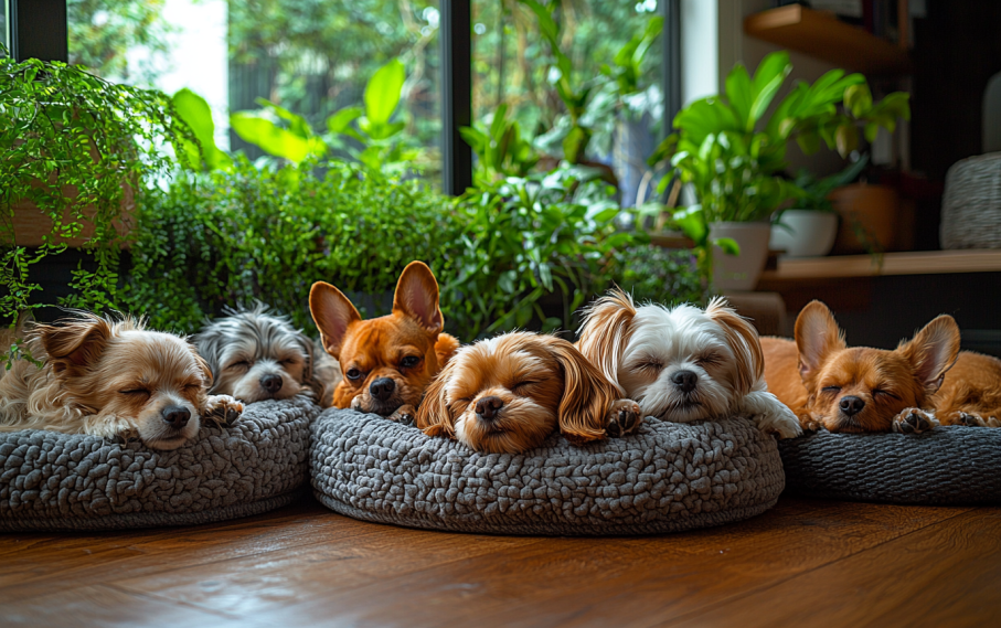 small dogs napping