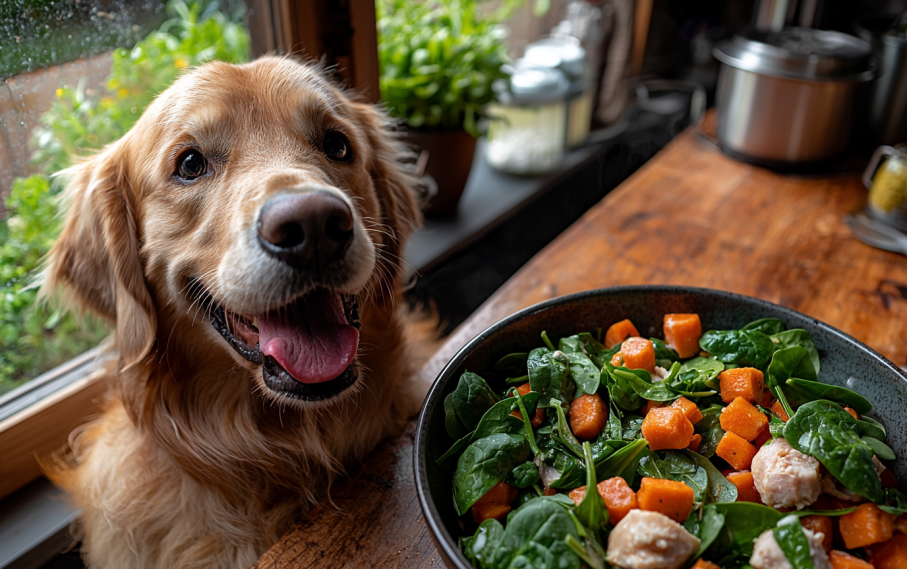 dog eating food for sensitive stomachs