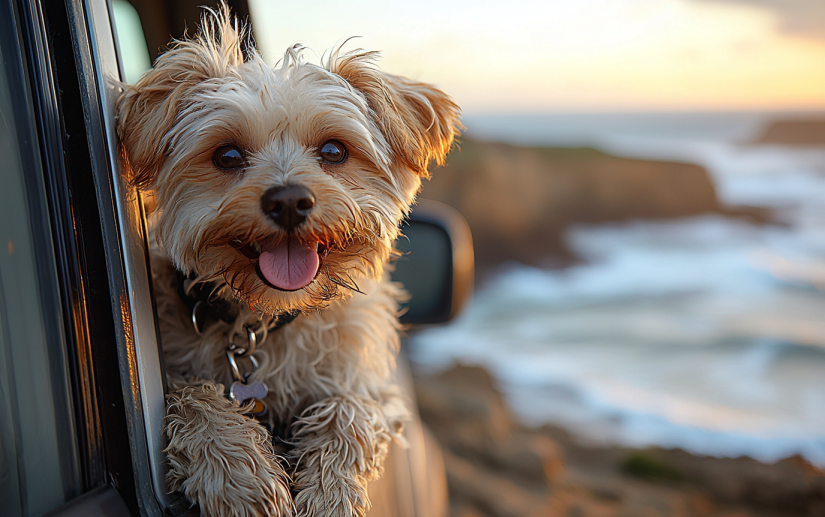 dog enjoys traveling