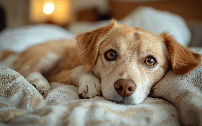 a dog with signs of jaundice