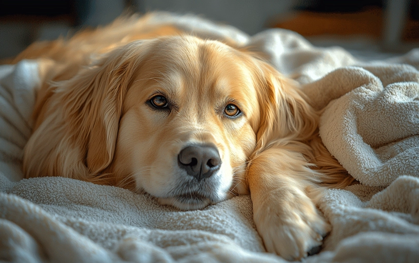 a dog suffering from jaundice